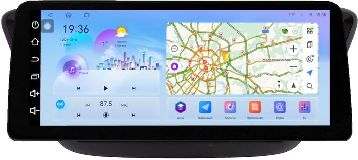 Магнитола для Hyundai Solaris 2 2017-2022 / Solaris HS (без штатной КЗВ, рамка черная матовая) - FarCar монитор 12.3" 2K QLED на Android 14, Быстрая, CarPlay, 4G SIM-слот