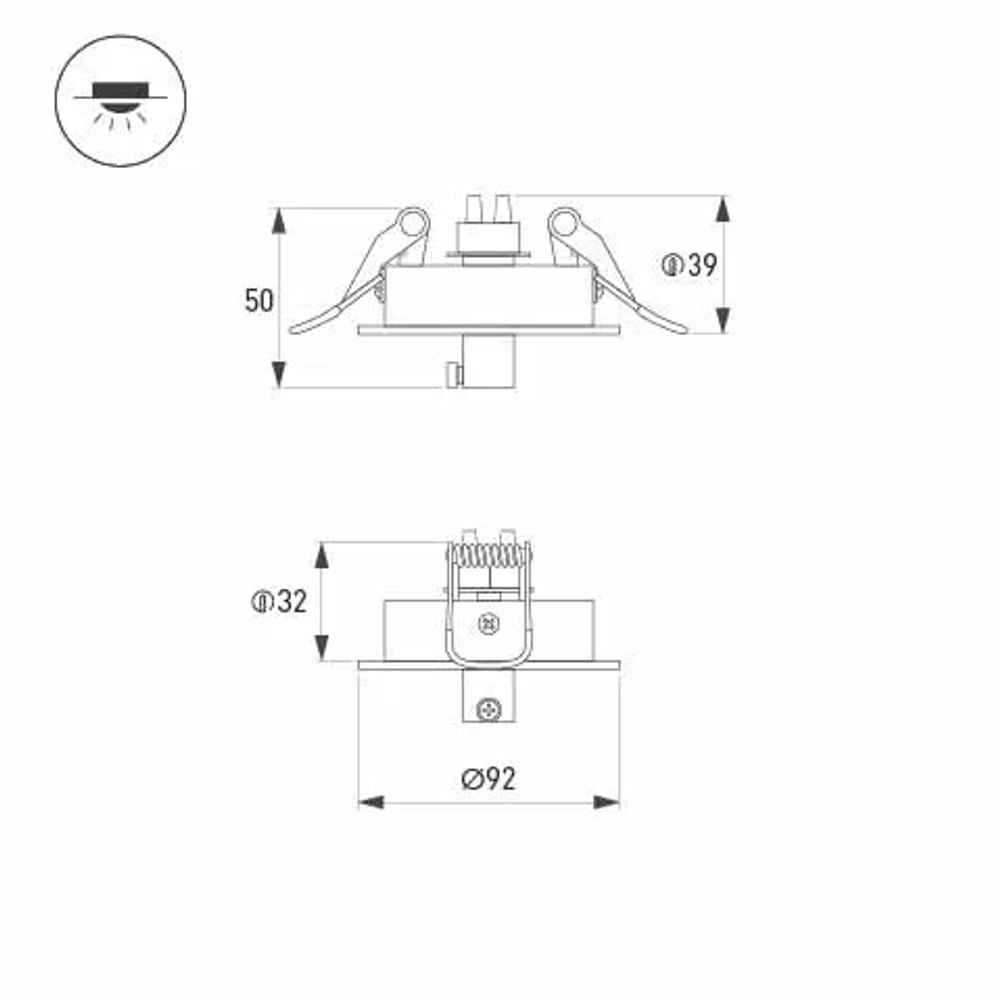 Чаша потолочная встраиваемая SPX-CANOPY-R90-C6.5 (WH) (Arlight, Металл) 046005