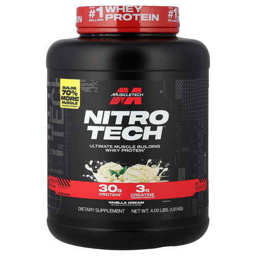 MuscleTech, Nitro-Tech ™ Whey Protein, ванильный крем, 1,81 кг (4 фунта)