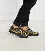 Кожаные кроссовки Versace Jeans Couture - черный(75YA3SK9ZP337)