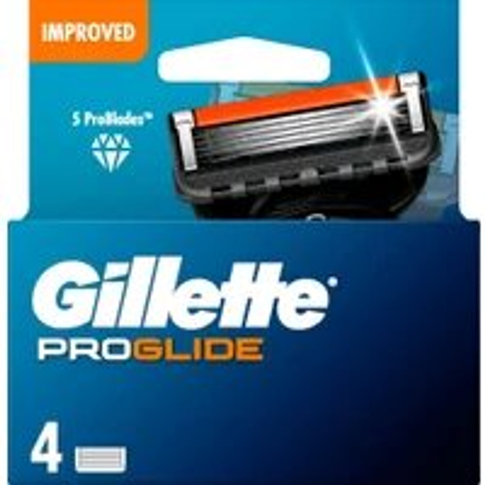 Gillette ProGlide Лезвия для бритвы сменные, в упаковке 4 шт. (Германия)