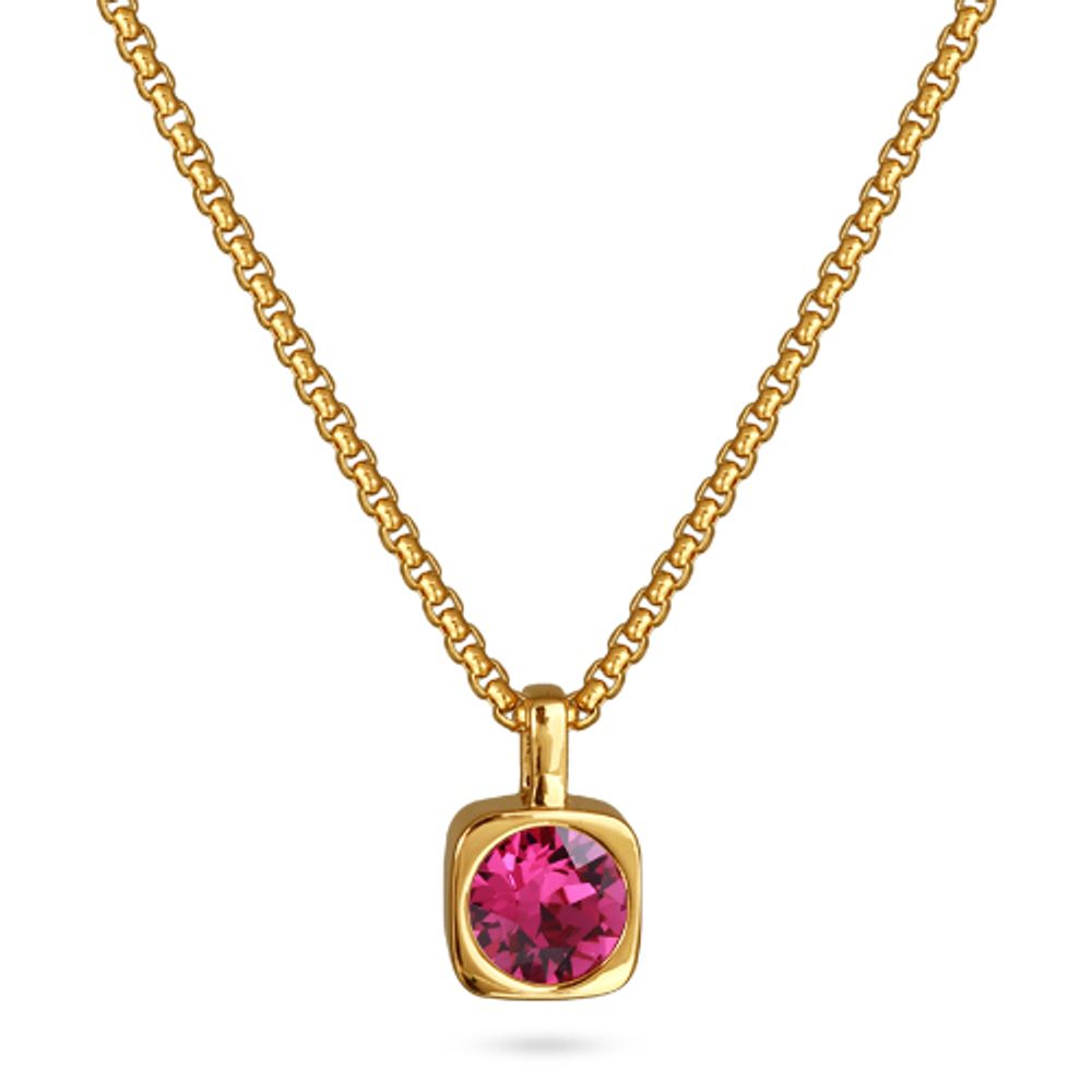 Колье Теннис кристалл Swarovski фуксия