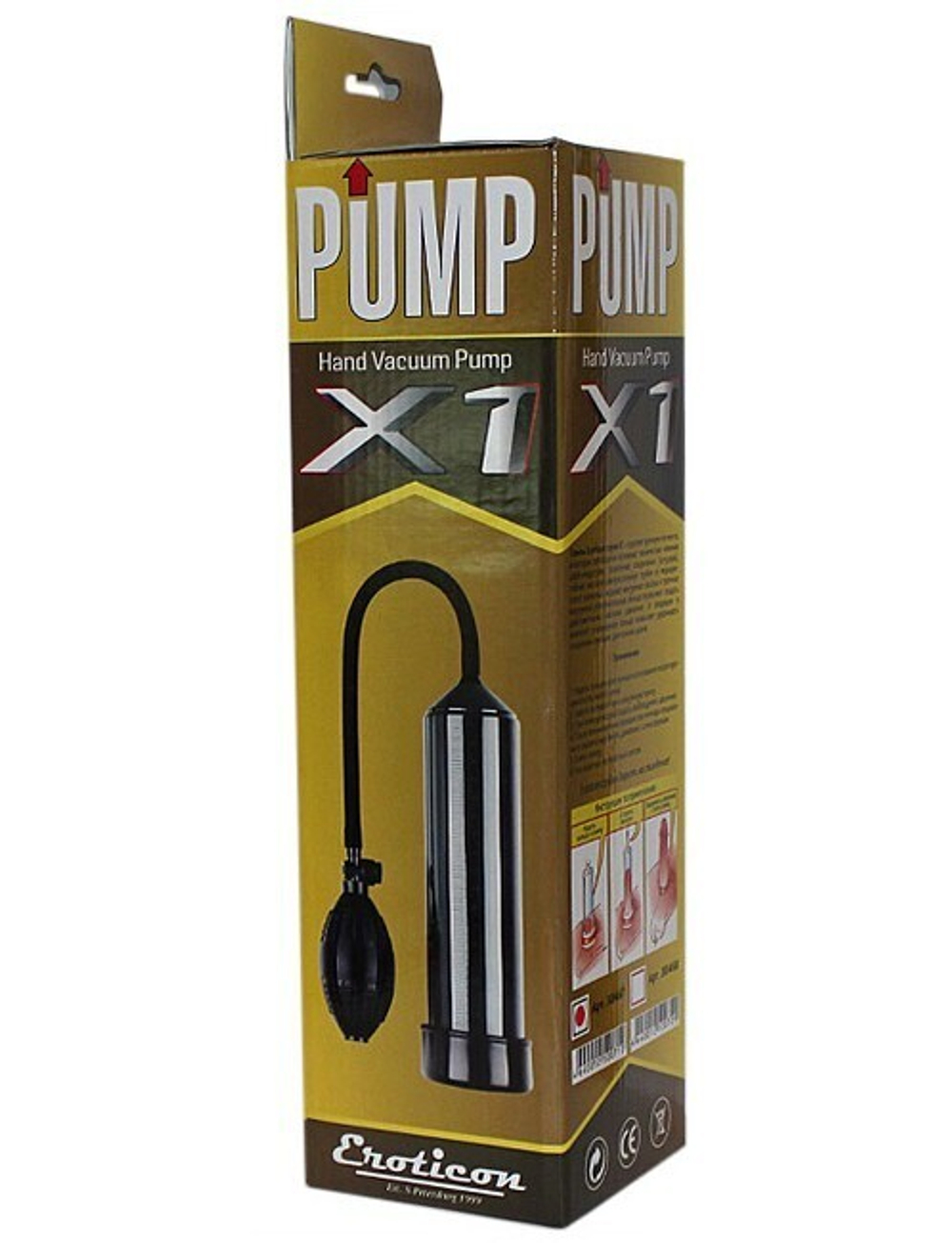 Помпа вакуумная Eroticon PUMP X1 с грушей (Цвет: черный)