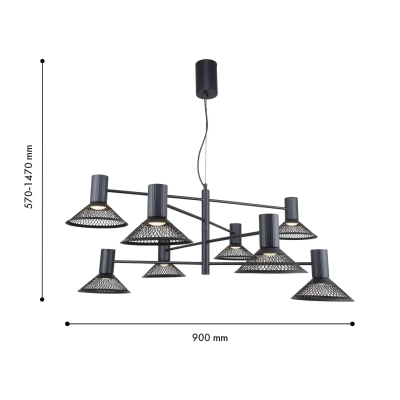 Подвесная люстра Metrics 4623-8P, 8*LED*6W, 5280LM, 3000K. ТМ F-Promo