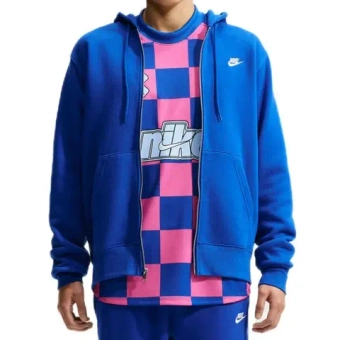 Мужская теннисная кофта Nike Club Full-Zip Fleece - old royal/old royal/white