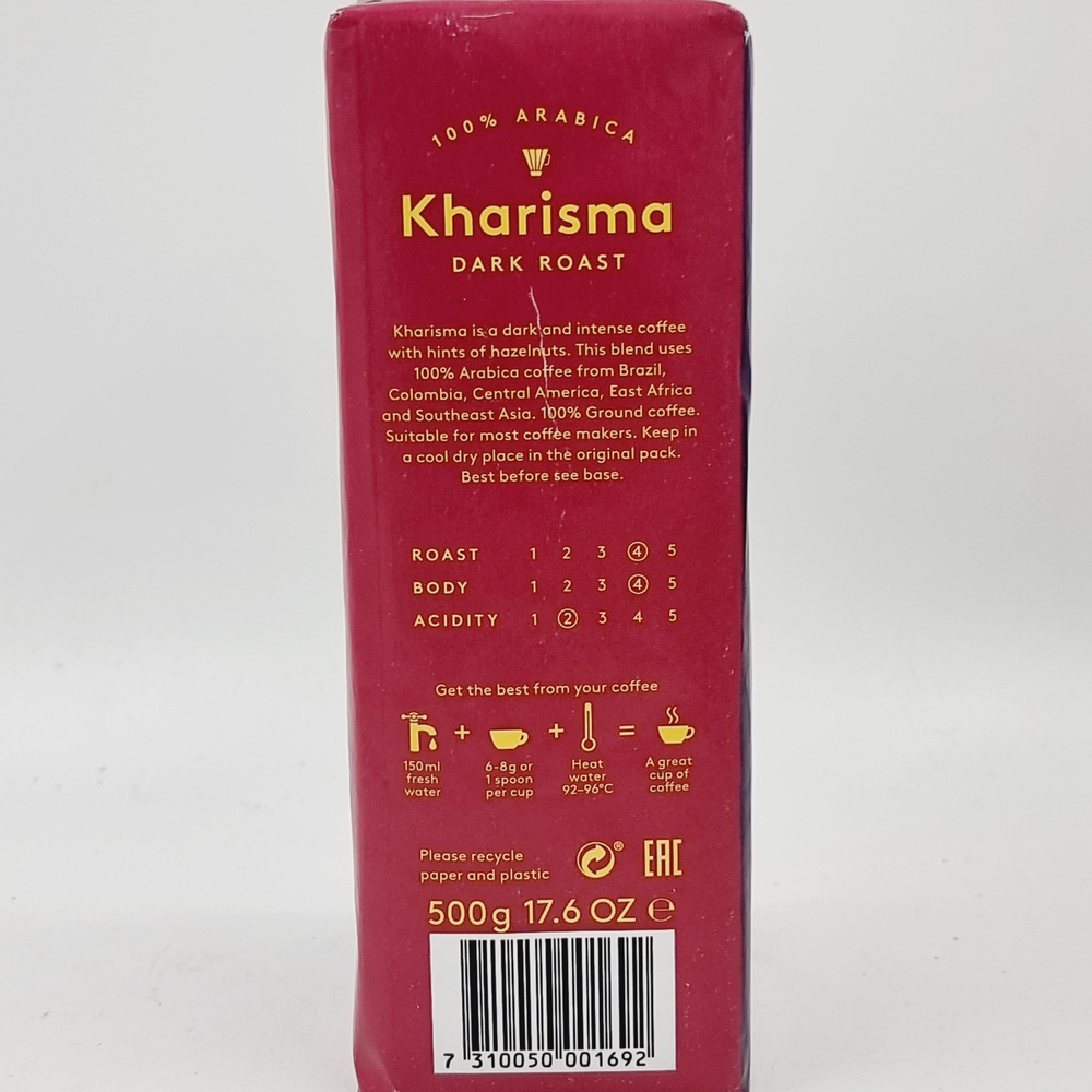 Кофе молотый, Lofbergs Kharisma dark roast, 500 г (из Финляндии)