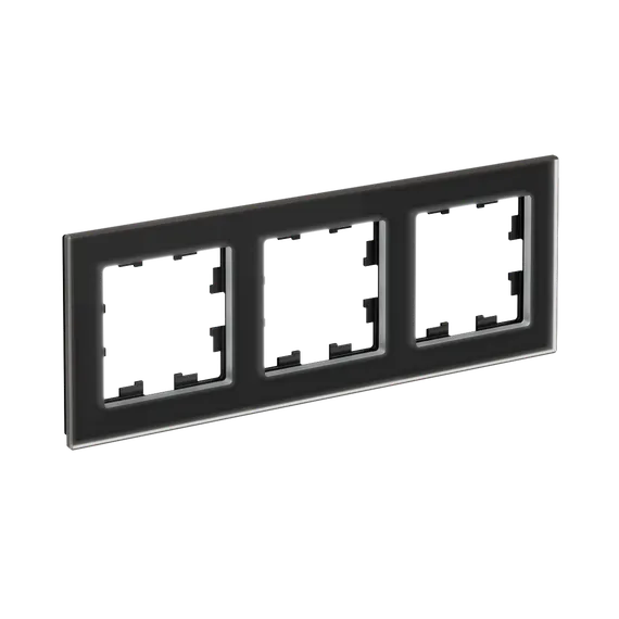 Рамка стеклянная на 3 поста Systeme Electric AtlasDesign Nature Черный матовый ATN331003