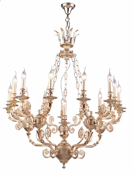 Люстра подвесная NewRgy 7024/16 FG+PEARL GOLD, 16×40 Вт, жемчужная