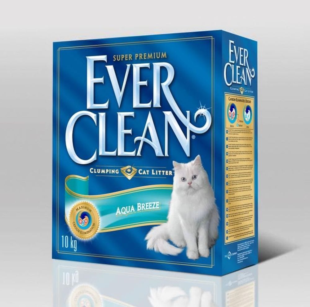 Ever Clean Aqua Breeze - наполнитель комкующийся д/кошек с ароматизатором Морской бриз (10 кг) НОВИН