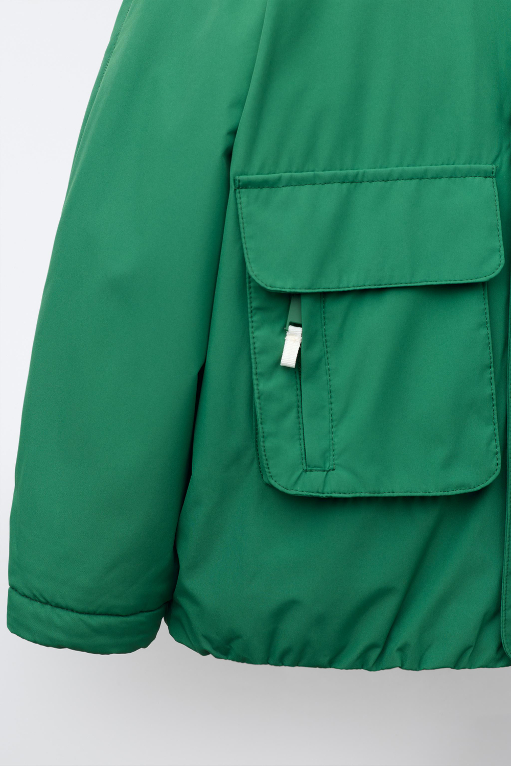 ZARA ПАРКА WATER REPELLENT С КОНТРАСТНЫМИ ДЕТАЛЯМИ, ЗЕЛЕНЫЙ