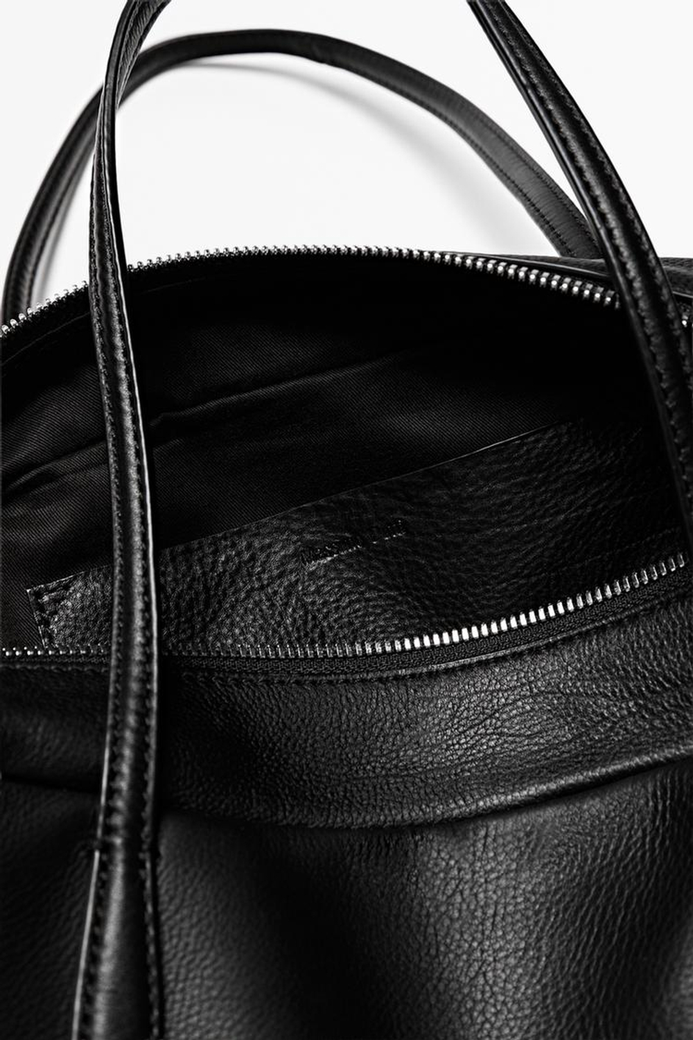 Massimo Dutti Миниатюрная цилиндрическая сумка из кожи наппа, черный
