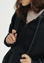 Худи на молнии Bowery NYC Vintage Black