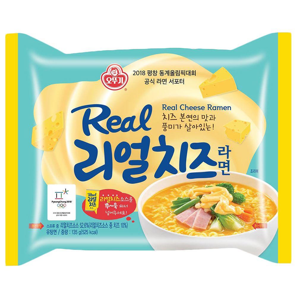 Лапша "Real cheese ramen" со вкусом сыра 135г, Южная Корея