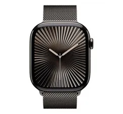 Часы Apple Watch Series 10, 42 мм, титан синевато-серого цвета, миланский сетчатый браслет