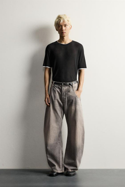 ZARA ДЖИНСЫ LOOSE BARREL FIT, СЕРЫЙ