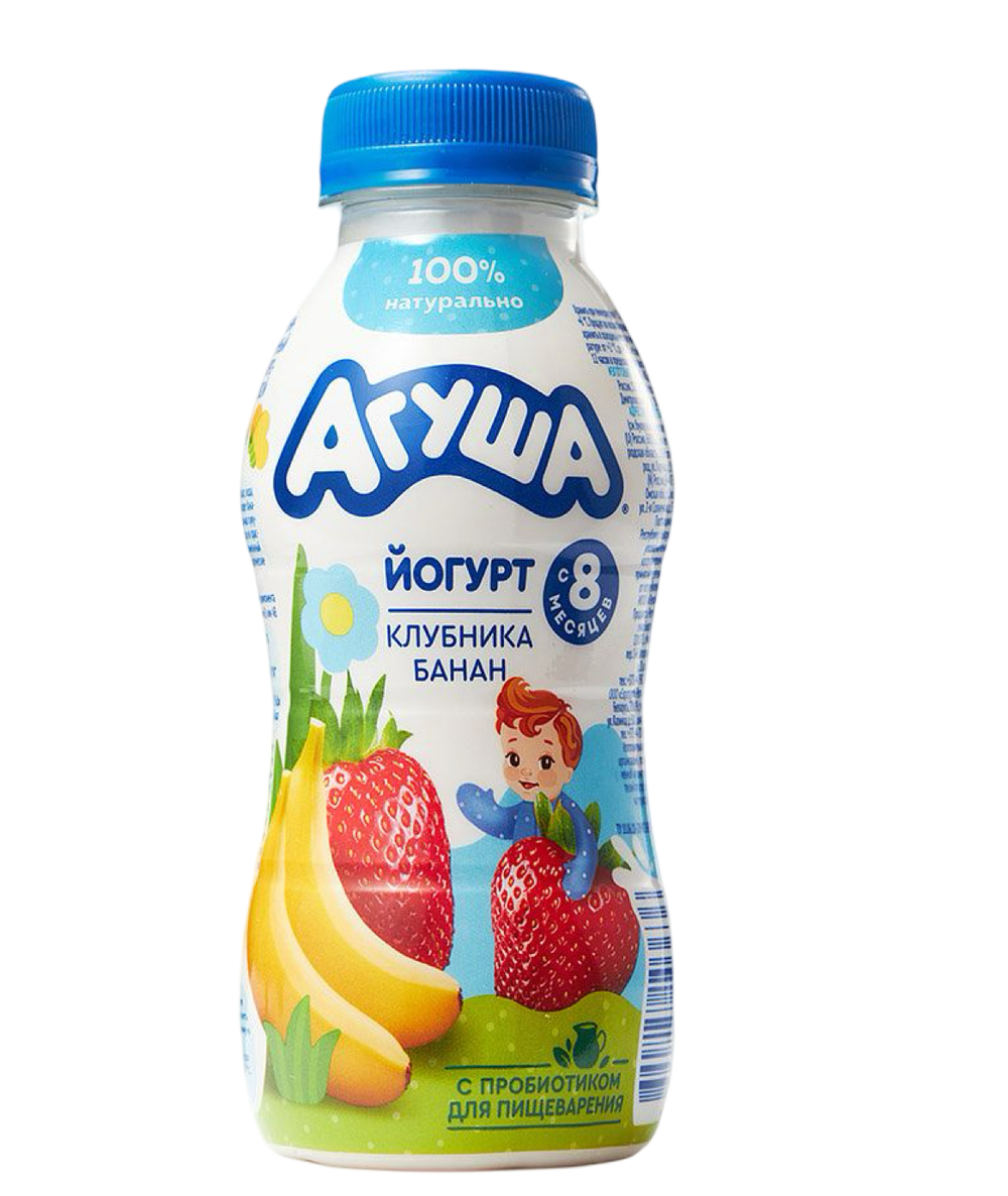 Йогурт Агуша Клубника-банан 2.7% 180г