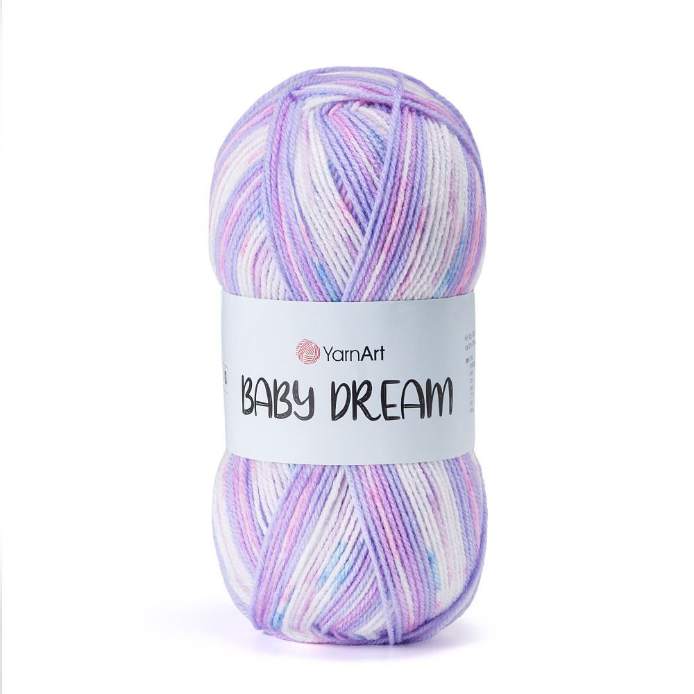 Беби Дрим (Baby Dream) пряжа YarnArt 100%акрил 5х100г/300м (5236 сиреневый-фиолетовый-белый-розовый)