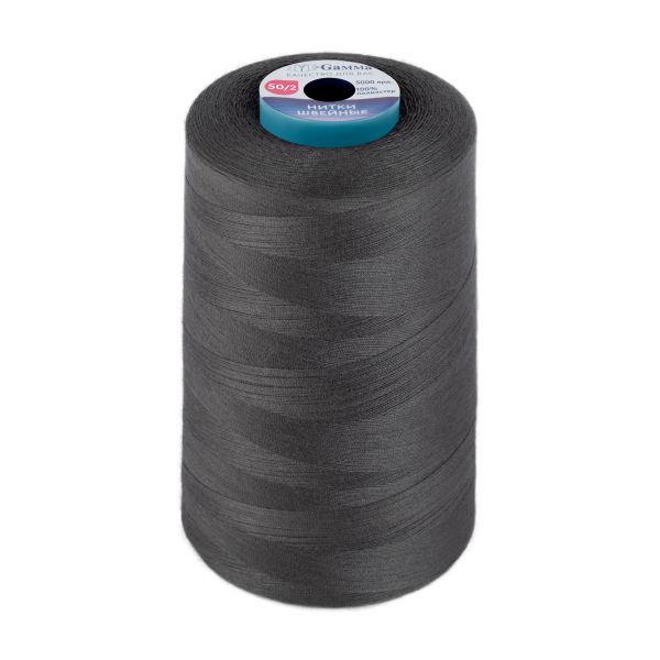 Нитки универсальные Gamma 50/2, 4570 м (5000 ярд) / 1 кат., 374 т.серый