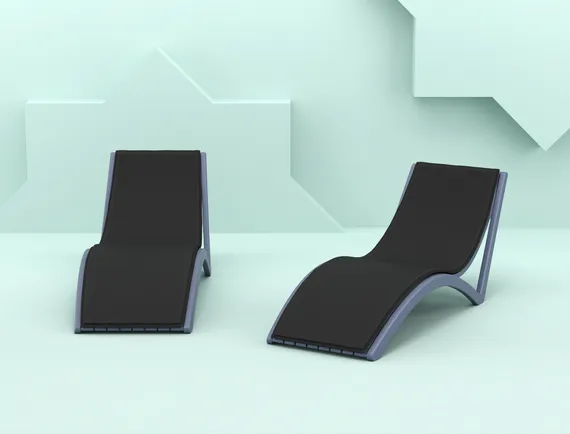 Матрас для шезлонга Slim черный