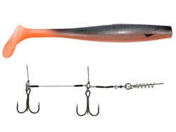 Набор Виброхвост + стингер LJ 3D Series Kubira Swim Shad 9" (22,8 см), цвет PG40, 1 шт.