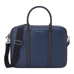 MICHAEL KORS MK Cooper Leather Handbag Briefcase Large Men"s Dark Blue & Black
