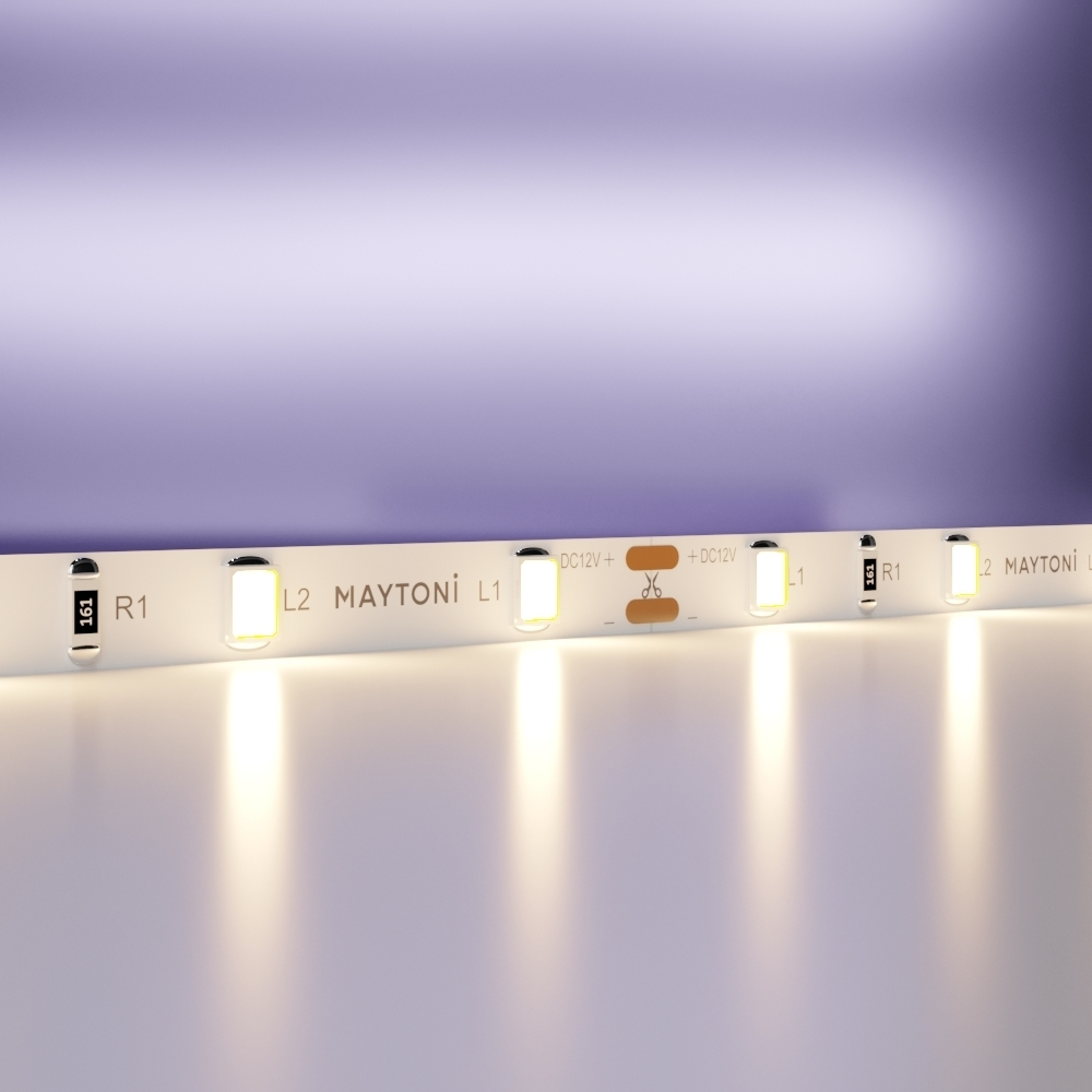Светодиодная лента Maytoni 12В 2835 4,8Вт/м 3000K 5м IP20 5мм