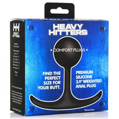 Черная анальная пробка с утяжелением Premium Silicone 3.9 Weighted Round Plug - 9,9 см. (Цвет: черный)