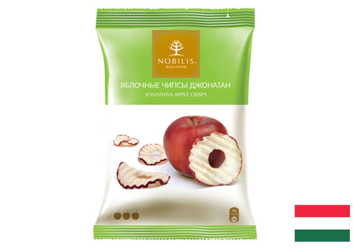 Яблочные чипсы в белом шоколаде, 50г