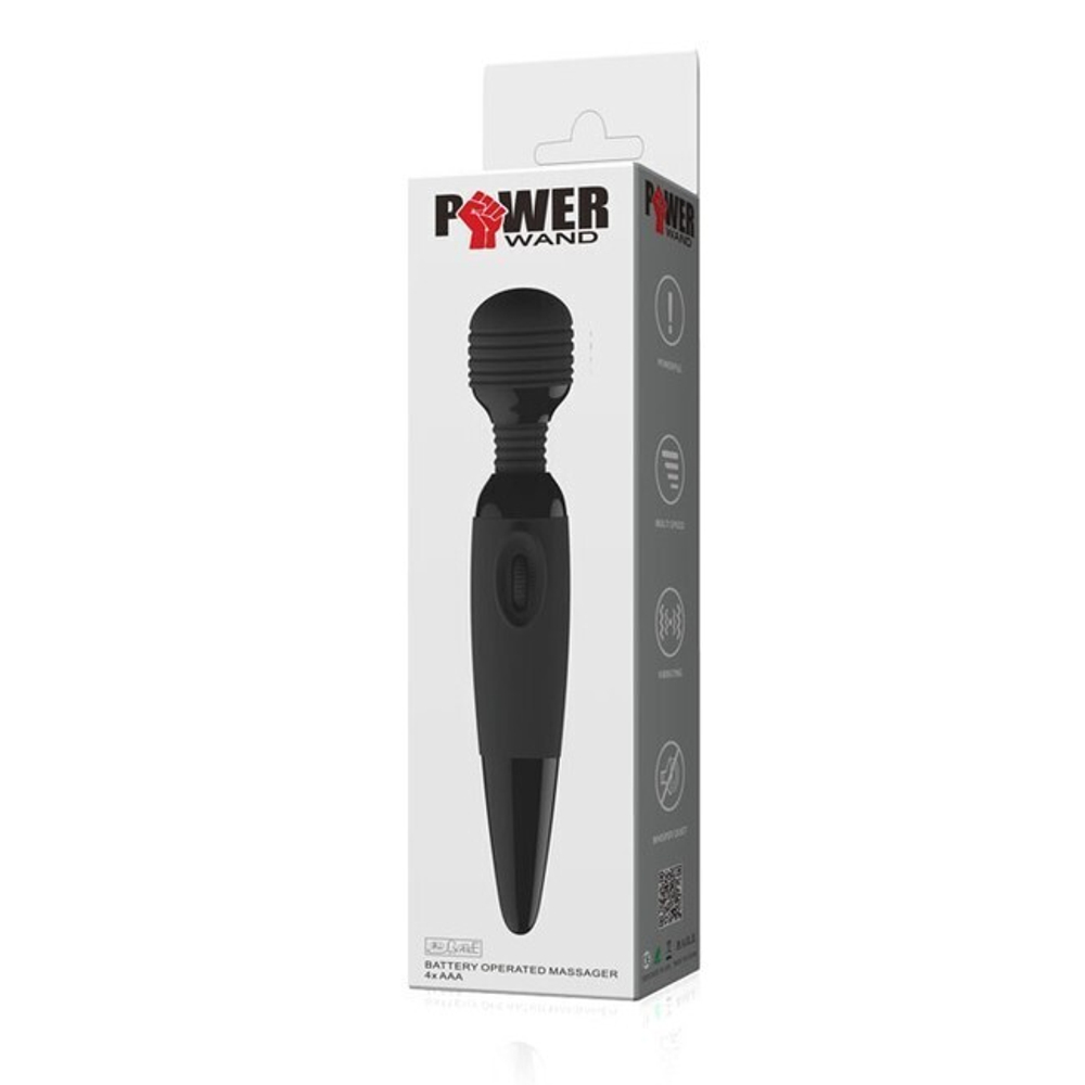 Мощный вибромассажер с гибкой головкой Power Wand (Цвет: черный)