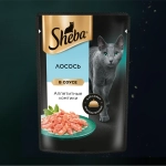 Лосось ломтики в соусе, 75г влажный корм для кошек Sheba