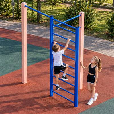 Уличный двойной турник «Спортивный рубеж» со шведской стенкой, 2,2×1,2×2,2 м