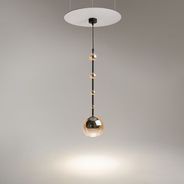 Подвесной светильник 1*GU10 MOD227PL-01B1 чёрный/янтарный Ros Maytoni