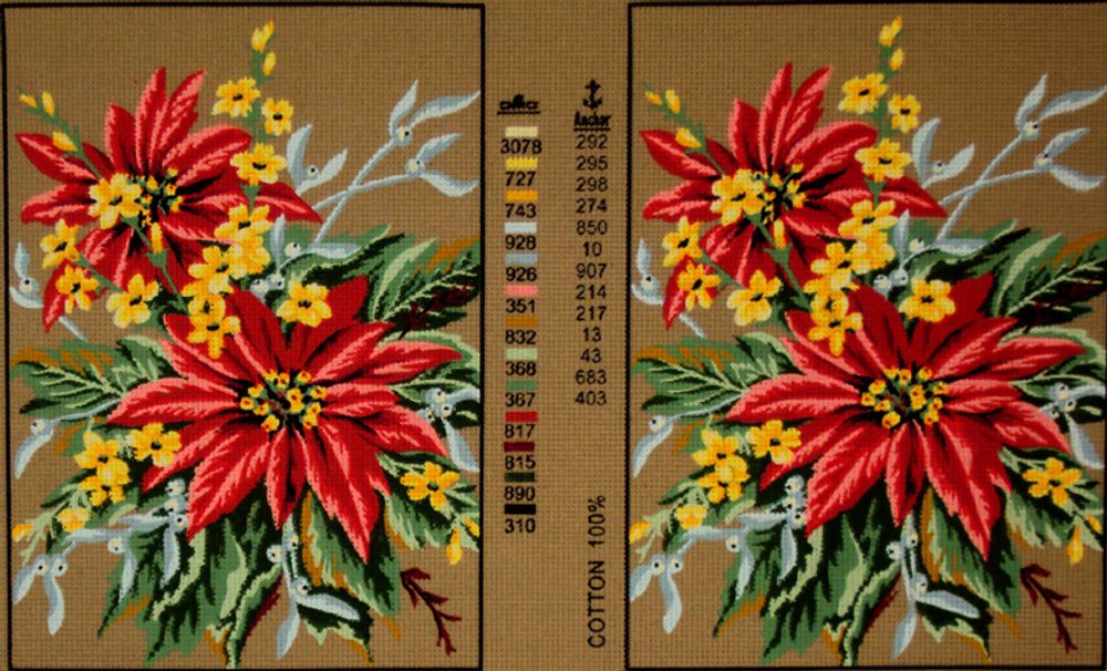 Рисунок для вышивания Soulos (канва жесткая), Рождественский Букет, 2 картинки, 60х40 см Рисунок для вышивания Soulos (канва жесткая), Рождественский Букет, 2 картинки, 60х40 см