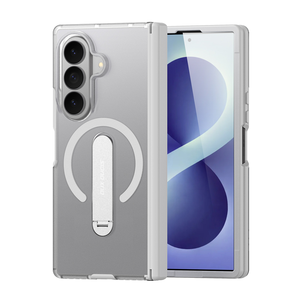 Противоударный чехол серого цвета с MagSafe и поворотной подставкой для Samsung Galaxy Z Fold 8 Ultra, серия Kind Series Case от Dux Ducis