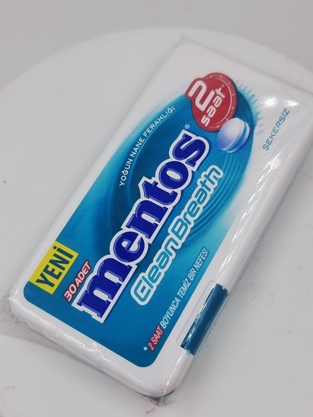 MENTOS Пастилки CleanBreath с цинком со вкусом мяты без сахара, 2 часа свежее дыхание, 21 г, Турция
