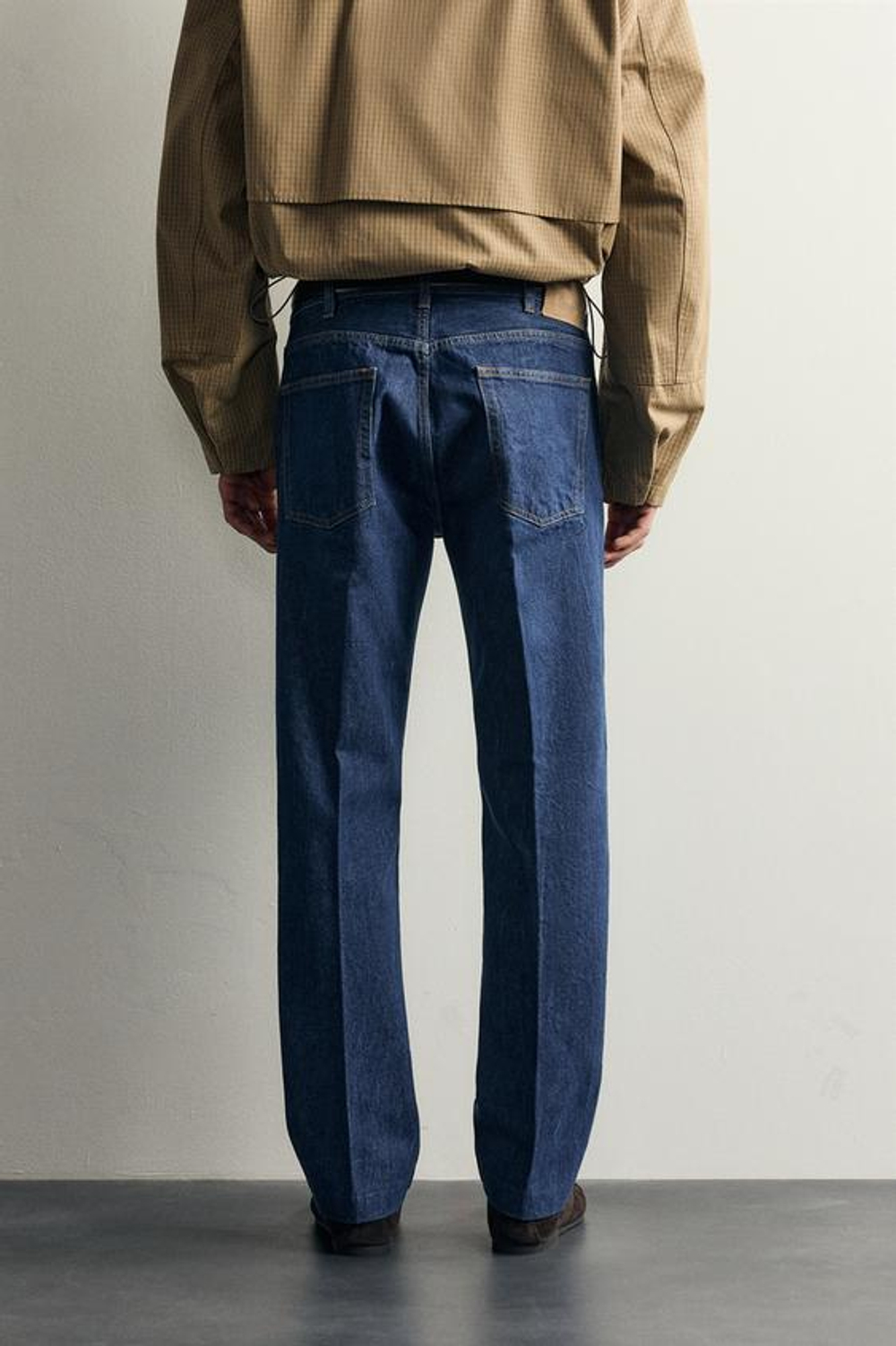 ZARA X AARON LEVIN ДЖИНСЫ BOOTCUT СО СТРЕЛКАМИ, СИНИЙ