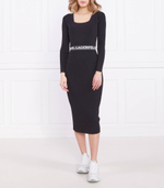 Платье logo-print ribbed Karl Lagerfeld - черный(231W1358)