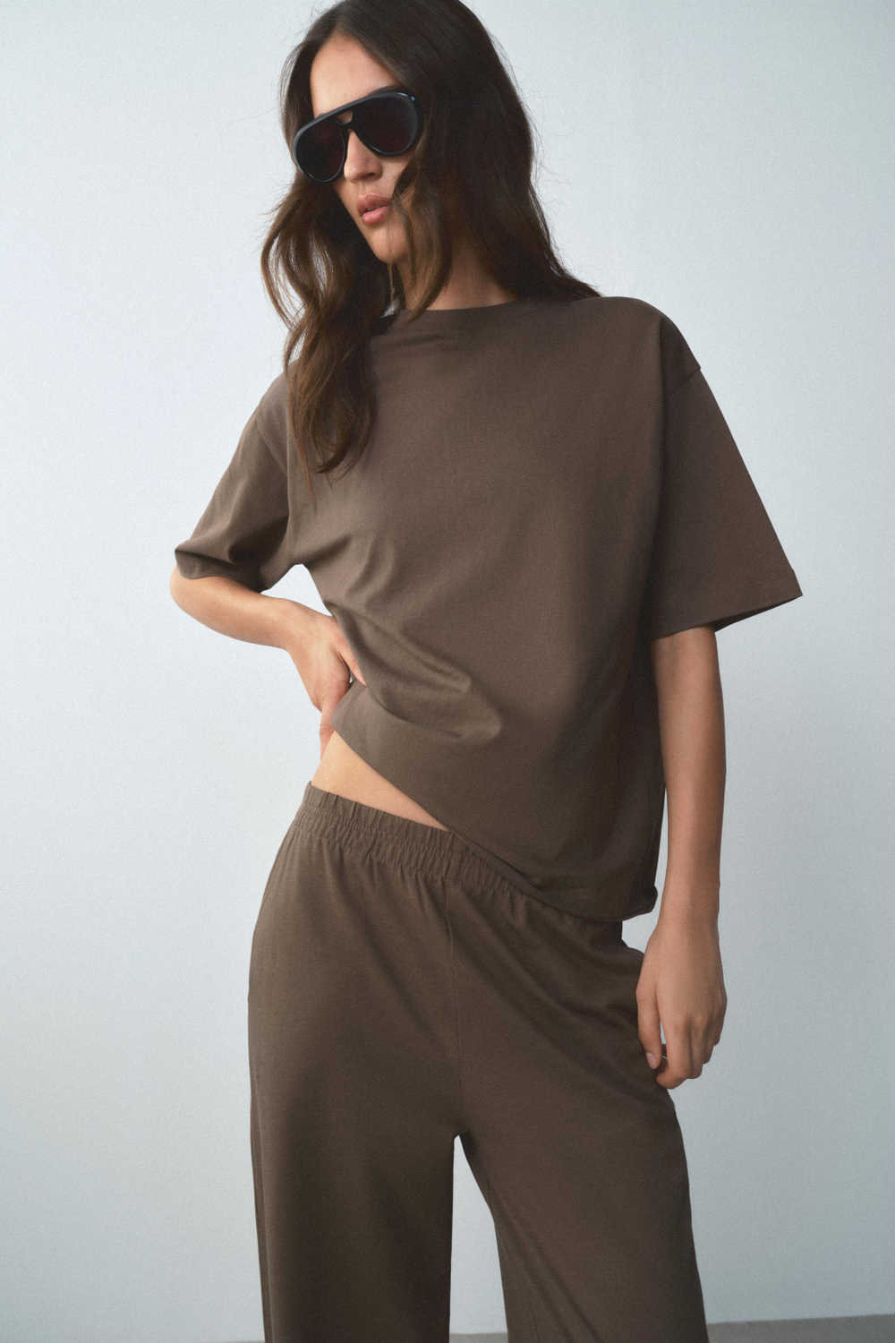 ПРЯМЫЕ ХЛОПКОВЫЕ БРЮКИ — ZARA
