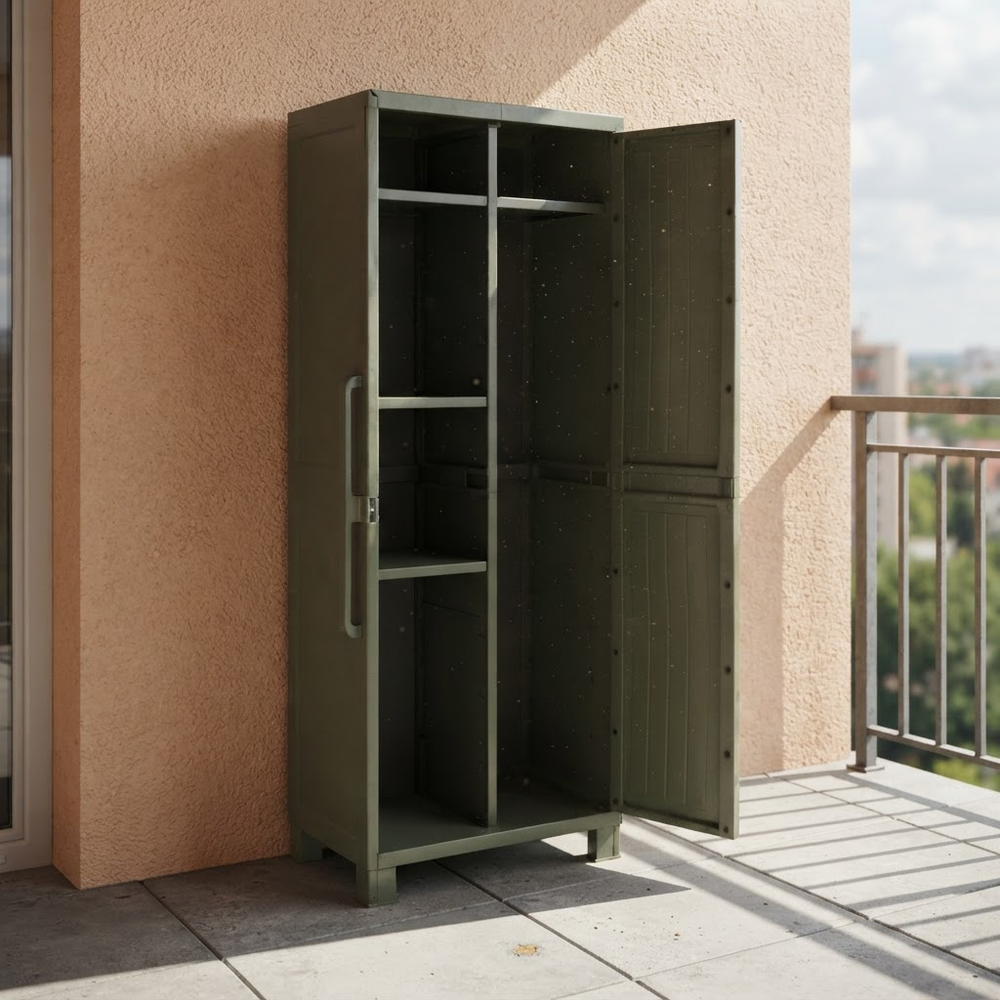 Уличный пластиковый шкаф Toomax Wood Cabinet Utility olive