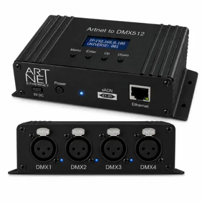 Art-Net to DMX512 4-Port — Конвертер Art-Net/sACN в DMX512 (4 порта) для Grand MA2