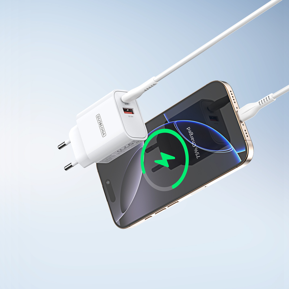 Быстрое зарядное устройство 30W с портами GaN, серия Travel Charger 1A1C от Duzzona