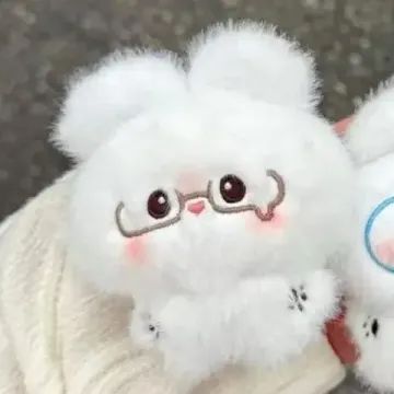 Мягкий брелок Котик в очках, коричневые очки