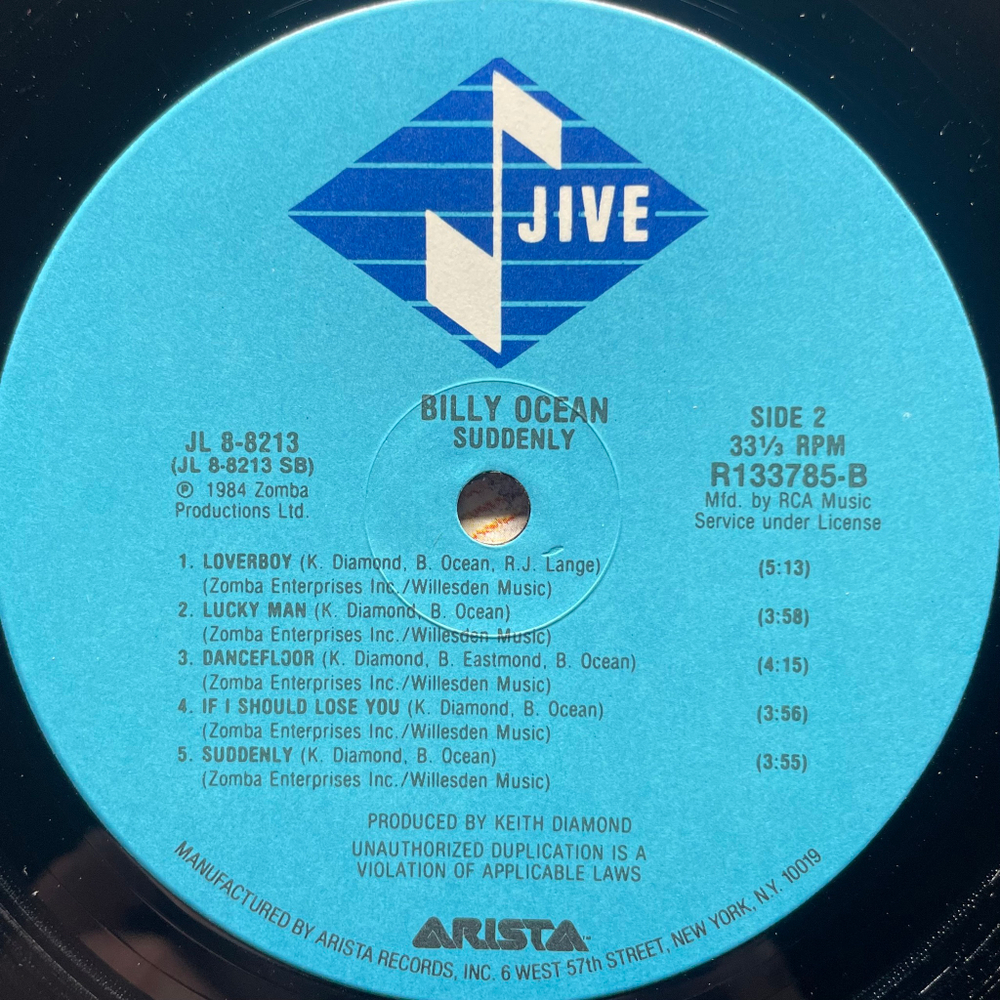 Billy Ocean ‎– Suddenly (США 1984г.)