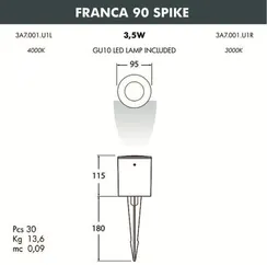 Грунтовый светильник Franca 90 3A7.001.000.AXU1L Fumagalli