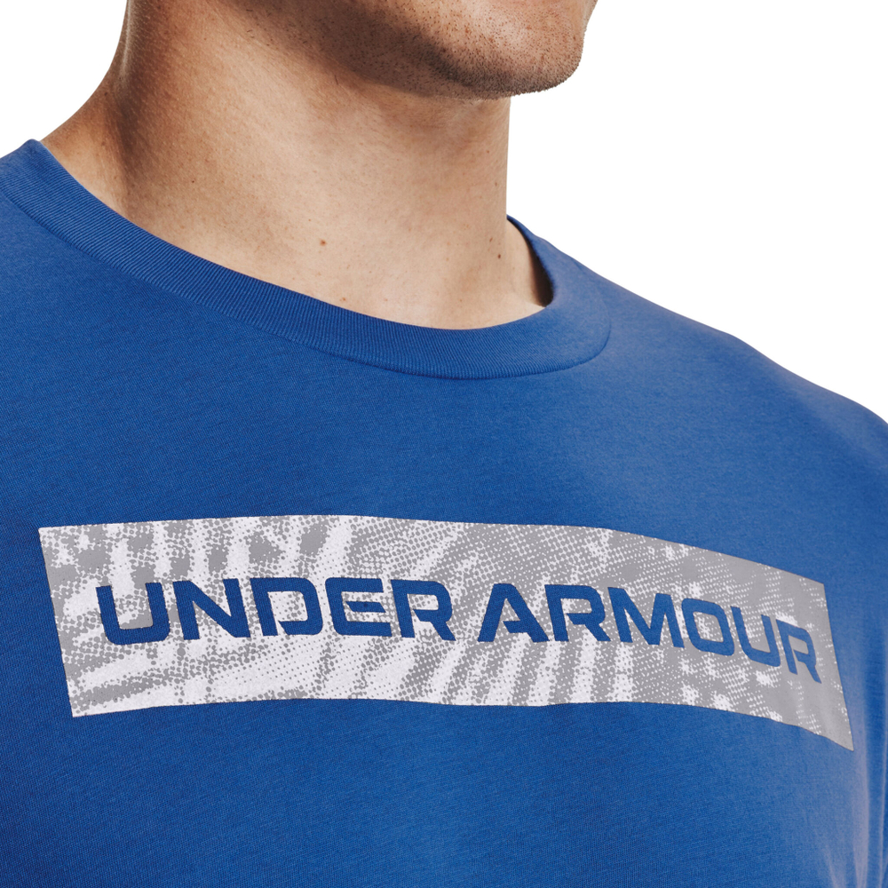 Мужское теннисное поло Under Armour Wordmark Print Fill Long Sleeve Men - Blue