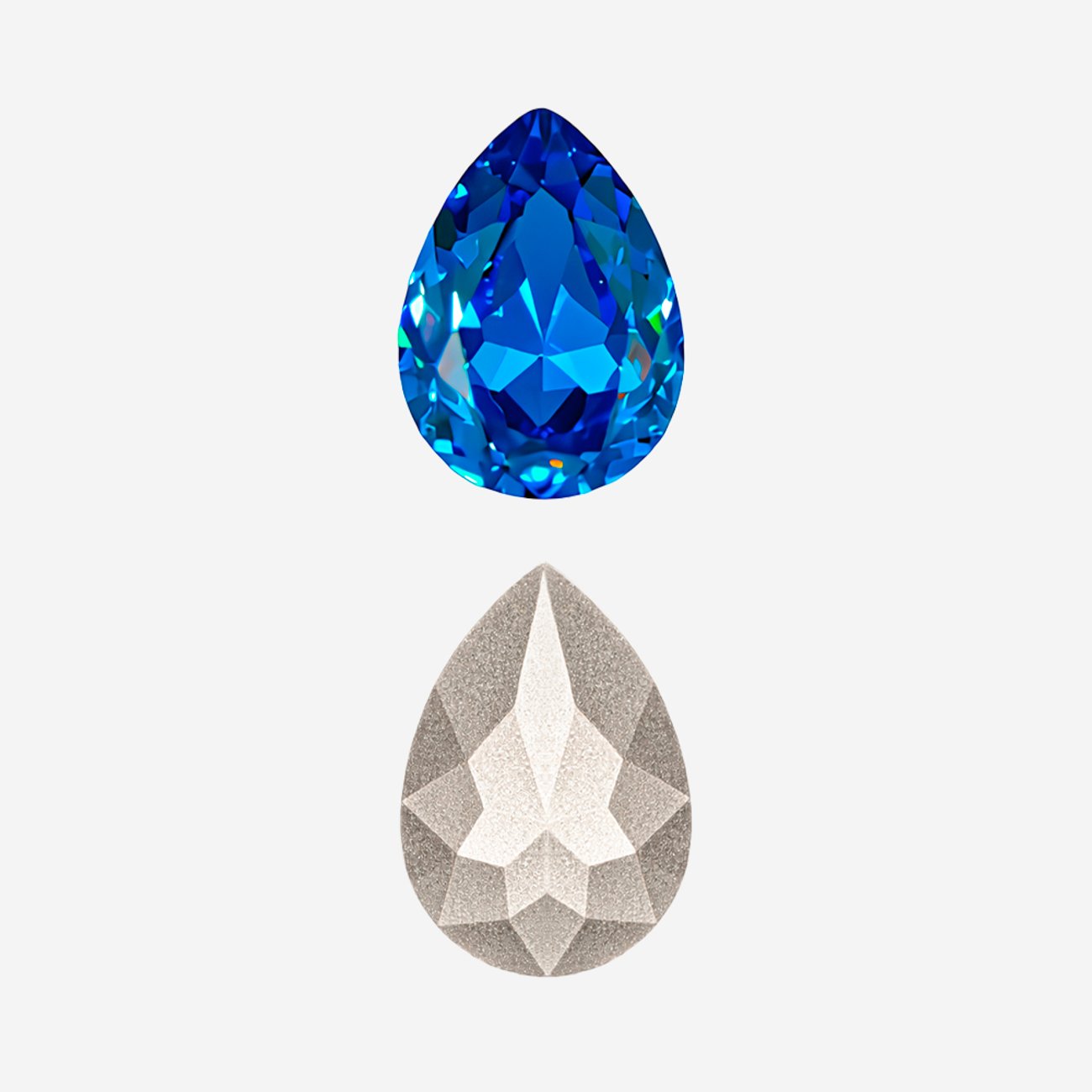 Кристалл Капля (Drop), оттенок "Синий Капри"/"Capri Blue", 10*7мм