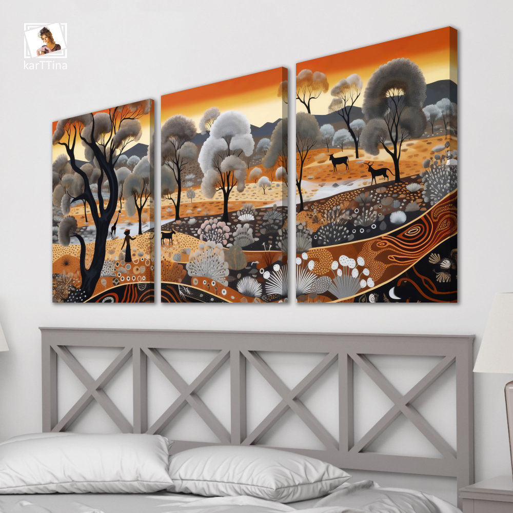 Картина karTTina "МИР ГЛАЗАМИ ДРЕВНИХ", 150 см х 70 см