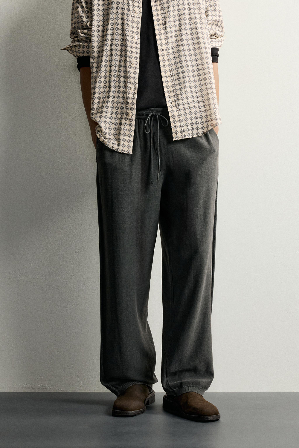 ТРИКОТАЖНЫЕ БРЮКИ RELAXED FIT ИЗ ХЛОПКА — ZARA