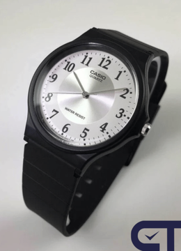 CASIO MQ-24-7B3 — классические аналоговые часы с белым циферблатом