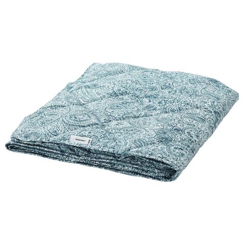 Евро одеяло IKEA ANGSSTAMFLY (АНГССТАМФЛИ), Всесезонное, Стеганое, Голубой, 220x240 см